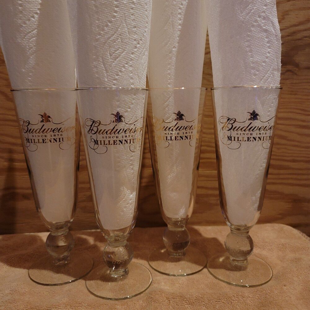 Budweiser Millenium Footed Glass